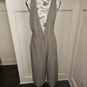 One Clothing Olive Green Pin Striped Jumpsuit